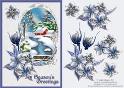 Wynter Florals with Snowy Scene