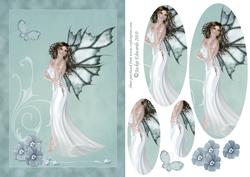 Fairy with Flowers and Butterfly