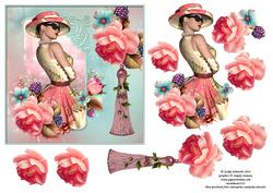 Elegant Lady with Roses and Tassel