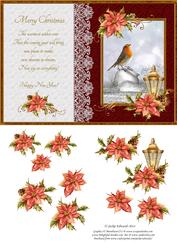 Christmas Verse Robin and Lantern