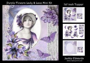 Purple Flowers Lady & Lace Mini Kit