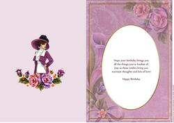 Insert & Verse for 1950's Lady with Flowers