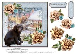 Labrador Pup & Winter Scene