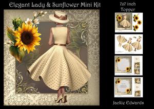 Elegant Lady & Sunflowers Mini Kit