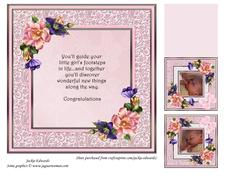 Baby Girl with Summer Blooms & Bow Quick Card Insert & Verse