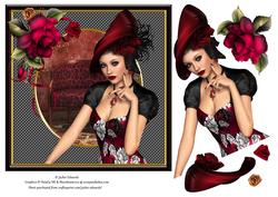 Elegant Lady & Red Roses