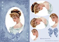 Victorian Beauty in Oval Frame Card Front