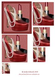 Shoes Pearls and Lipstick Pyramid Topper