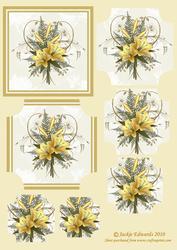 Yellow Floral Topper with Shaped Pyramid