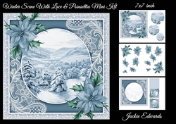 Winter Scene with Lace & Poinsettia Mini Kit