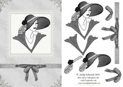 Elegant Lady in a Lace Frame