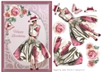 A5 Pink Lady with Roses & Butterfly