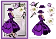 A5 Black and Purple Lady With Purple Flowers