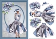 A5 Blue Lady With Porcelain Roses Without Wording
