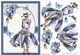 A5 Blue Lady Porcelain Roses and Butterflies Without Wording