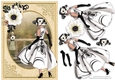 A5 Black and White Lady with White Flower Without Wording