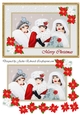 A5 Christmas Art Deco Ladies & Poinsettia