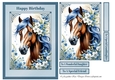 A5 Horse with Blue & White Flowers