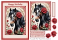 A5 Horse with Red Flowers