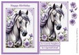 A5 Horse with Purple Flowers