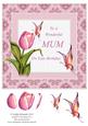 Tulips Butterflies for Mum Birthday Pink