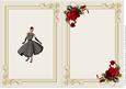 1950`s Lady with Red Roses Insert