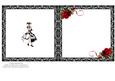 1950`s Lady with Beautiful Red Roses Insert