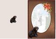 Labrador Pup & Poinsettia Christmas Card Insert