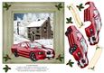 Christmas Scene & Red Mustang