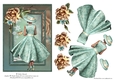 Lady In Floral Dress Champagne Roses & Butterfly