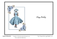 Insert For Lady in Blue with Flowers & Butterfly