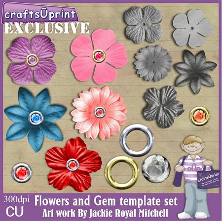 Flowers and Gems Template Set