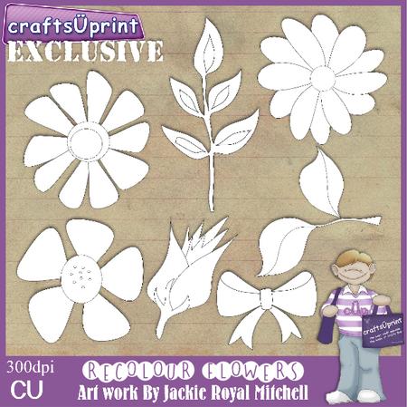 Recolor Flowers Lineart