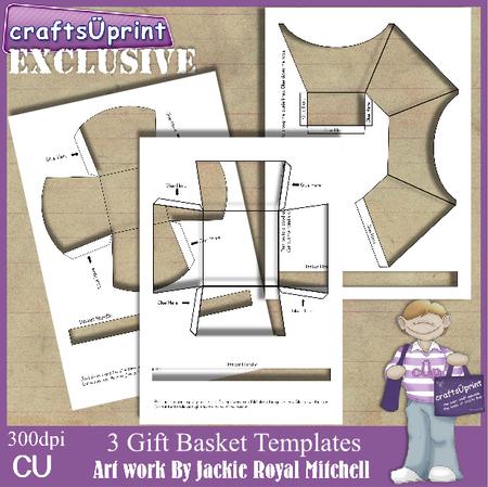 Set of 3 Gift Basket Templates