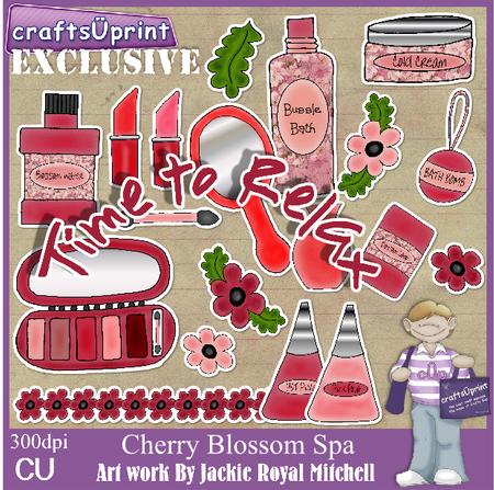 Cherry Blossom Spa Clip Art Graphics