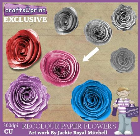 Recolor Paper Flowers