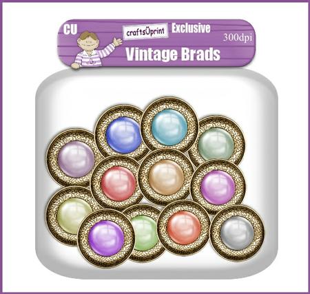 Gold Vintage Brads