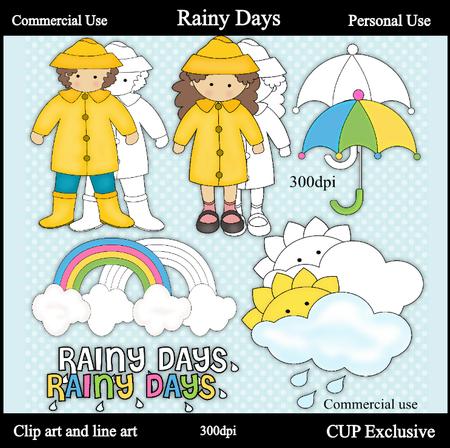Rainy Days Clipart and Lineart