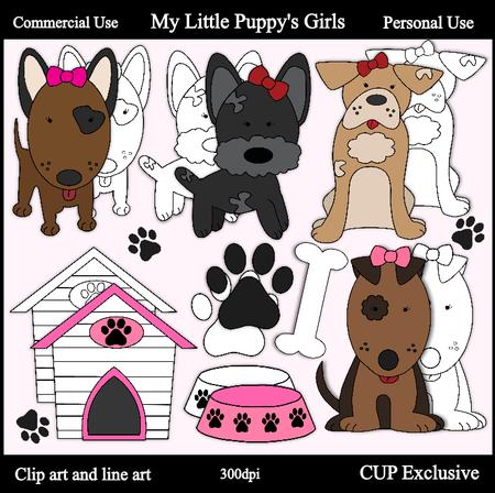 My Little Puppys Girls Clipart and Lineart