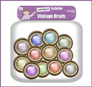Gold Vintage Brads