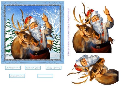 SANTA & REINDEER 6X6