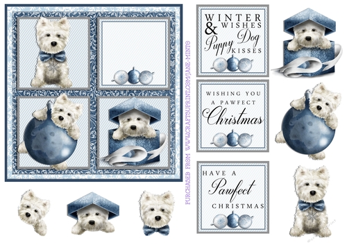 CHRISTMAS WESTIE 6X6