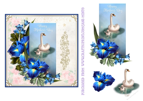 MOTHERS DAY SWANS 6X6