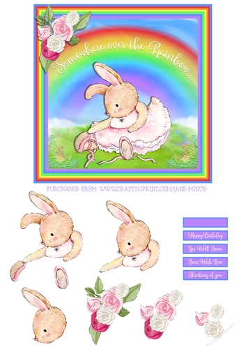 RAINBOW BUNNY 6x6