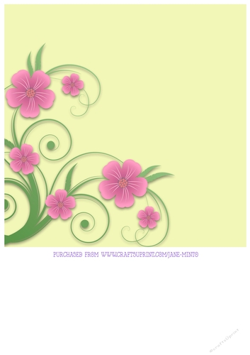 PINK FLOWERS ON YELLOW