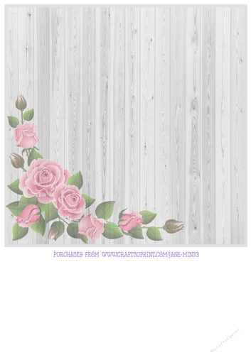 PINK ROSES ON GREY WOOD
