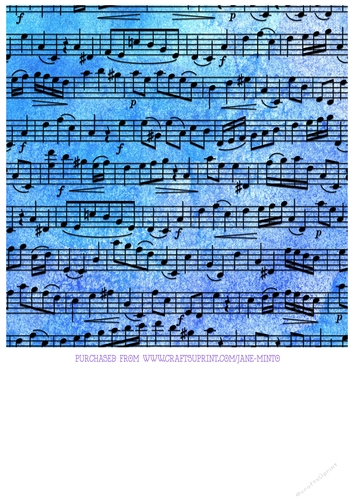 MUSIC PAPER GRUNGY BLUE