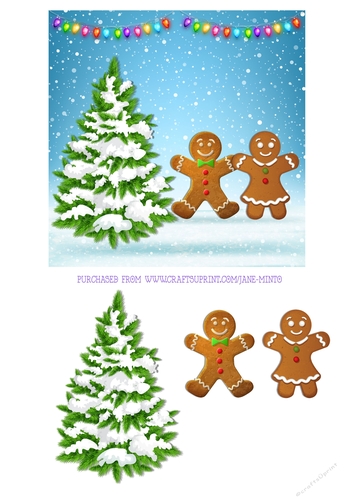 GINGERBREAD COUPLE 6X6