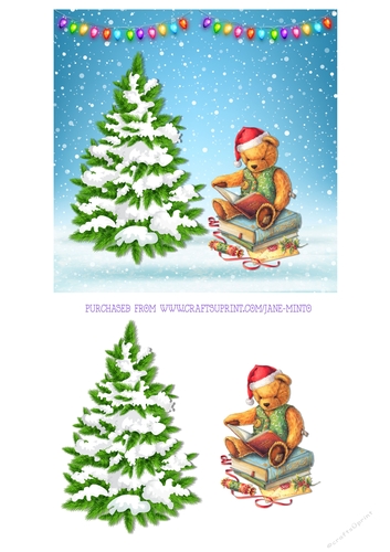 CHRISTMAS TEDDY 6X6