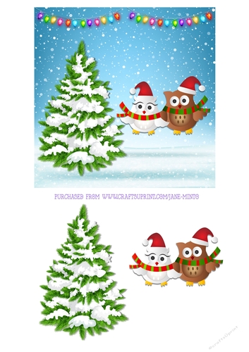 CHRISTMAS OWLS 6X6